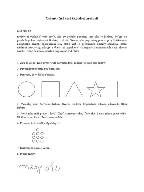 Grafika znázorňujúca znaky školskej zrelosti