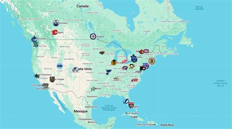 Mapa štadiónov NHL