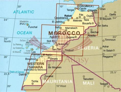 Mapa zobrazujúca Maroko, Paríž a Monako
