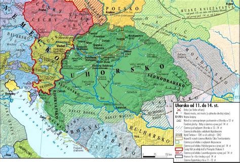 Mapa Uhorska z 18. storočia