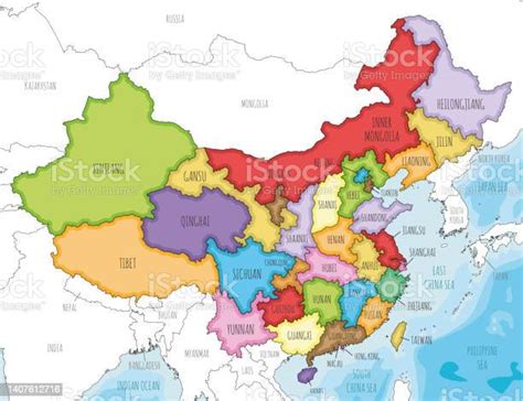 Mapa Číny s vyznačenými tradičnými regiónmi