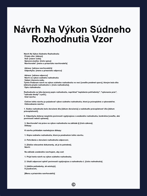 Schéma právneho procesu výkonu súdneho rozhodnutia
