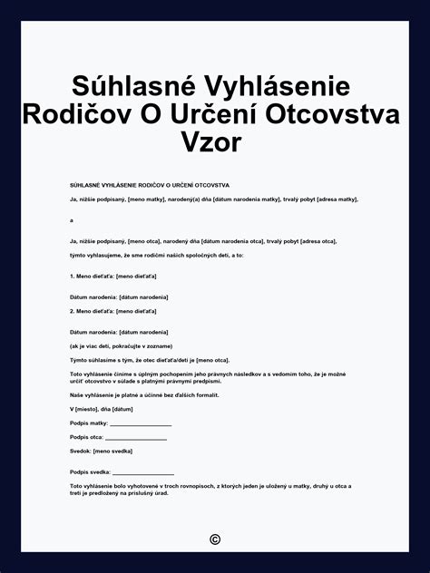 Schéma určovania otcovstva podľa slovenského práva