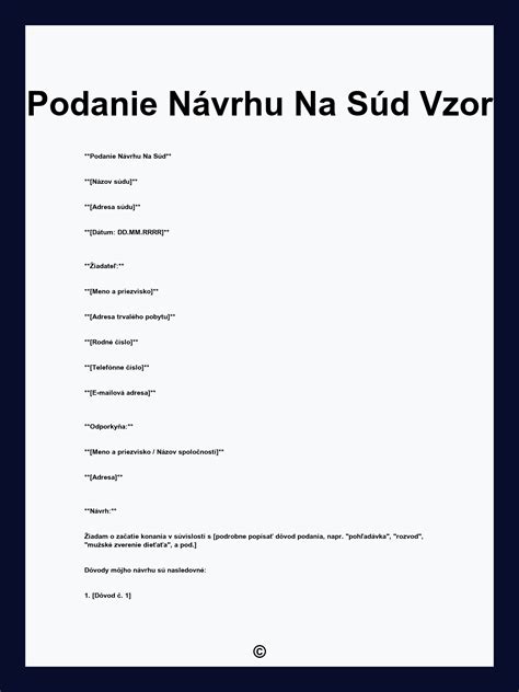 Schematické znázornenie procesu podania návrhu na súd