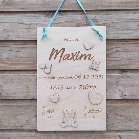 Príklady personalizovaných pamätných tabuliek k narodeniu dieťaťa
