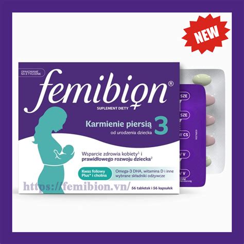 Balenie Femibion 3 s vyobrazením dôležitých vitamínov