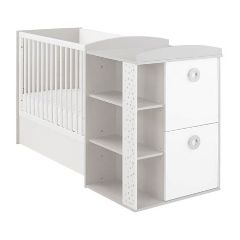 Detská postieľka s prebaľovacím pultom a úložným priestorom