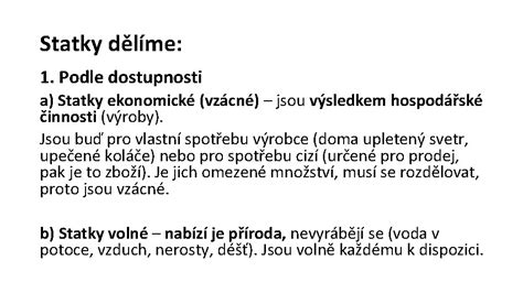 Diagram porovnávajúci voľné a ekonomické statky