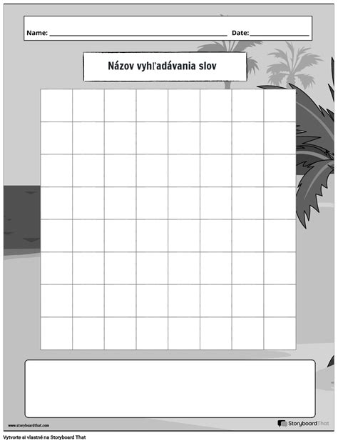 Mriežka s písmenami na hľadanie slov