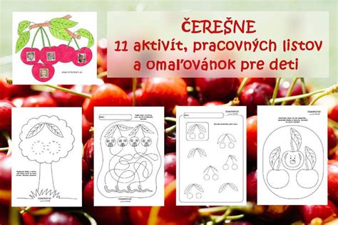 Ilustrácia rôznych typov pracovných listov pre deti