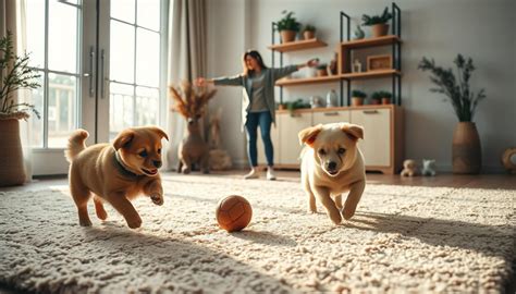 Pes a dieťa v interiéri