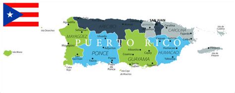 Mapa Portorika s vyznačeným San Juanom