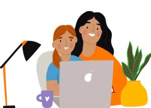 Ilustrácia rodiny komunikujúcej pri počítači