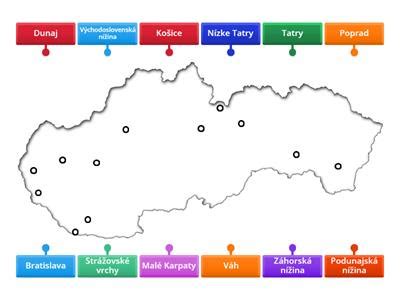 mapa Slovenska s futbalovými štadiónmi