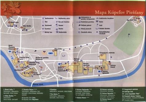 Mapa Kúpeľného ostrova Piešťany