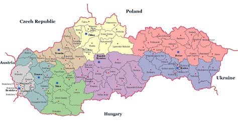 Mapa Slovenska s vyznačenými najvyťaženejšími pôrodnicami