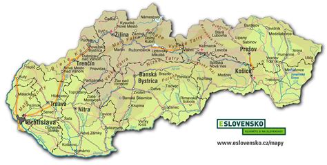 Mapa Slovenska s vyznačenou polohou obce Poniky