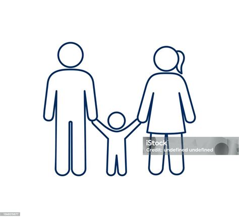 Ilustrácia rodiny s dieťaťom a súdnym symbolom