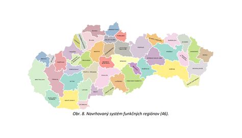 Mapa Slovenska s vyznačenými regiónmi s vyšším výskytom obezity u detí