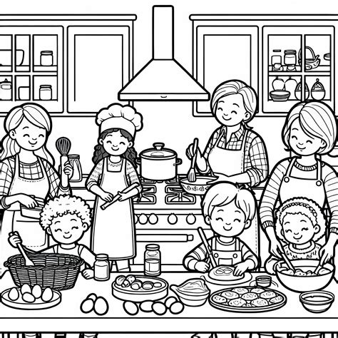 rodičia a deti spoločne varia v kuchyni