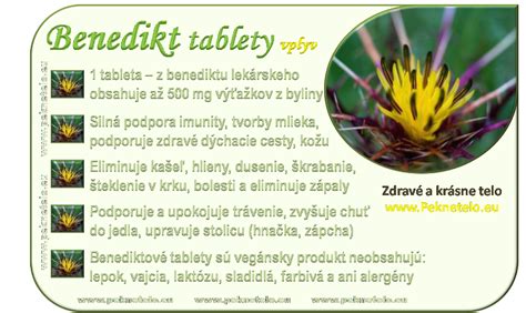 Infografika o účinkoch benediktu lekárskeho na trávenie a tvorbu mlieka