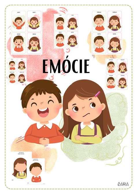 Ilustrácia zobrazujúca rôzne emócie detí