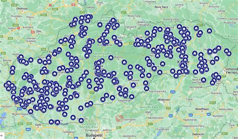 Mapa: Sieť špeciálnych škôl pre zrakovo postihnutých na Slovensku (výber)