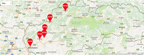 mapa kamenných predajní s tehotenským oblečením