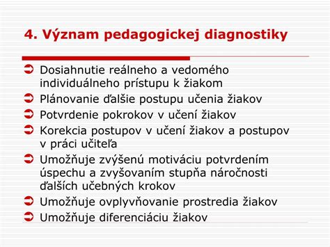 Schéma zobrazujúca rôzne metódy pedagogickej diagnostiky.