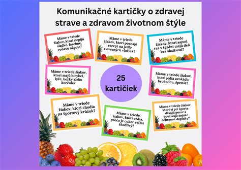 vzdelávacie kartičky o zdravej výžive pre deti