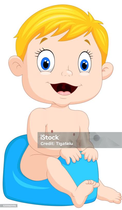 Dieťa sediace na nočníku s úsmevom