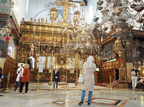Interiér Baziliky Narodenia Pána v Betleheme