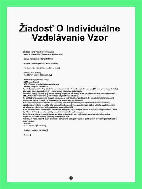 Ilustračná schéma procesu podávania žiadosti o individuálne vzdelávanie
