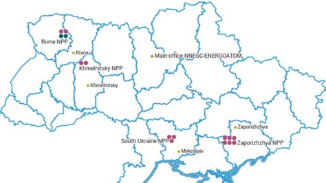 Mapa Černobyľskej jadrovej elektrárne a mesta Pripiať