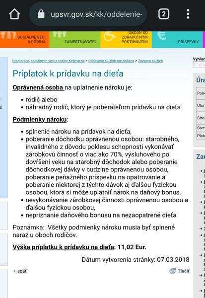 Infografika o príplatku k prídavku na dieťa