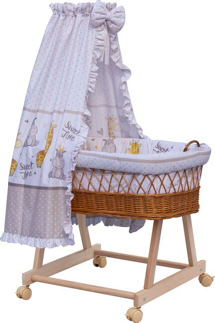 Prútený košík pre bábätko s kolieskami