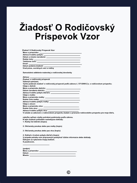 Infografika znázorňujúca proces žiadosti o rodičovský príspevok