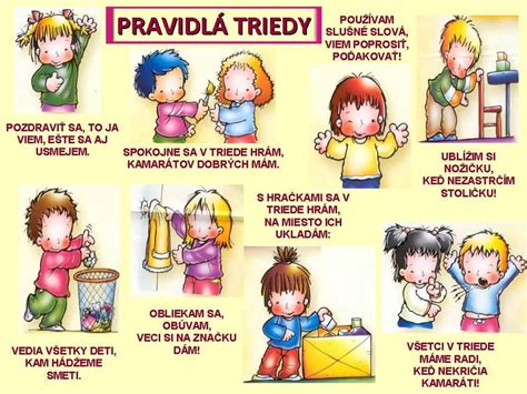 Ilustrácia detí, ktoré sa učia základné pravidlá slušného správania