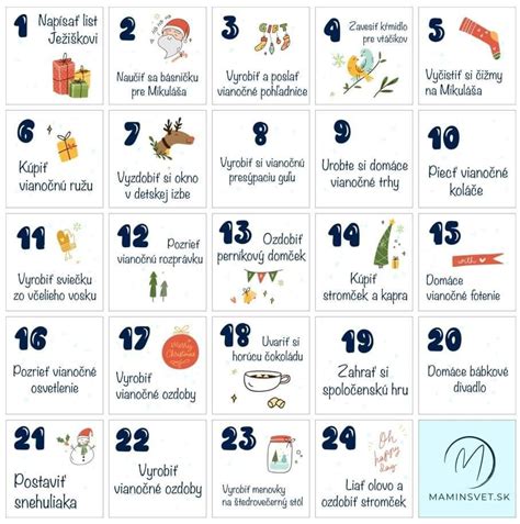 Ilustrácia kalendára s vyznačenými vychádzkami