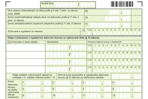 Štruktúra zákona o dani z príjmov týkajúca sa daňového bonusu
