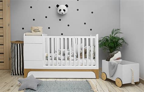 Ilustrácia multifunkčnej detskej postieľky s prebaľovacím pultom