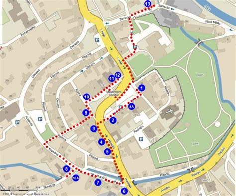 Mapa s trasou k detským jasliam na Fugnerovej ulici v Brne
