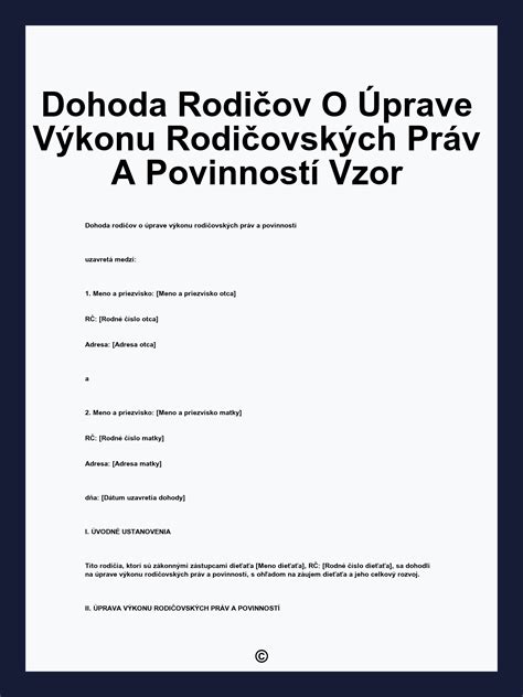 Rozdelenie rodičovských práv a povinností