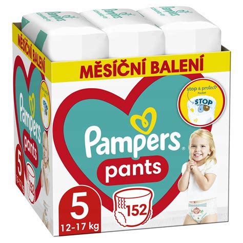 Obrázok rôznych veľkostí balení Pampers Pants