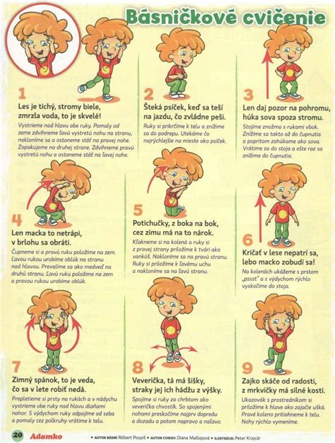 Ilustrácia detských cvičení na podporu trávenia