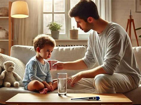 Schéma znázorňujúca príznaky dehydratácie u detí