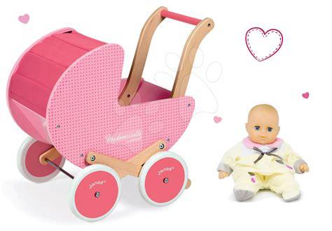 Drevený golfový kočík pre bábiky s bábikou