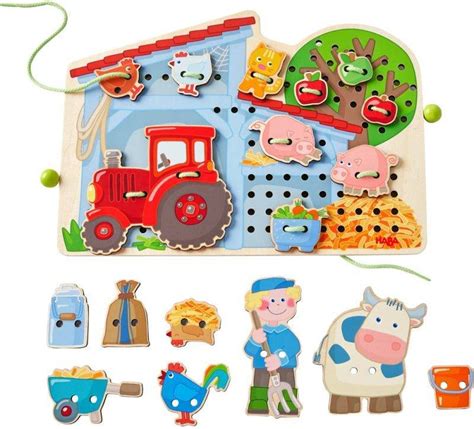 Obrázok hospodárskych zvierat z drevenej knižky Farma od Haba