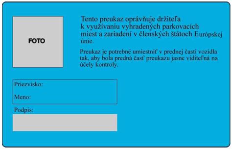 Ilustračná fotografia preukazu ZŤP