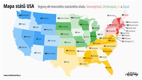Mapa USA s vyznačením Ohi a Tennessee